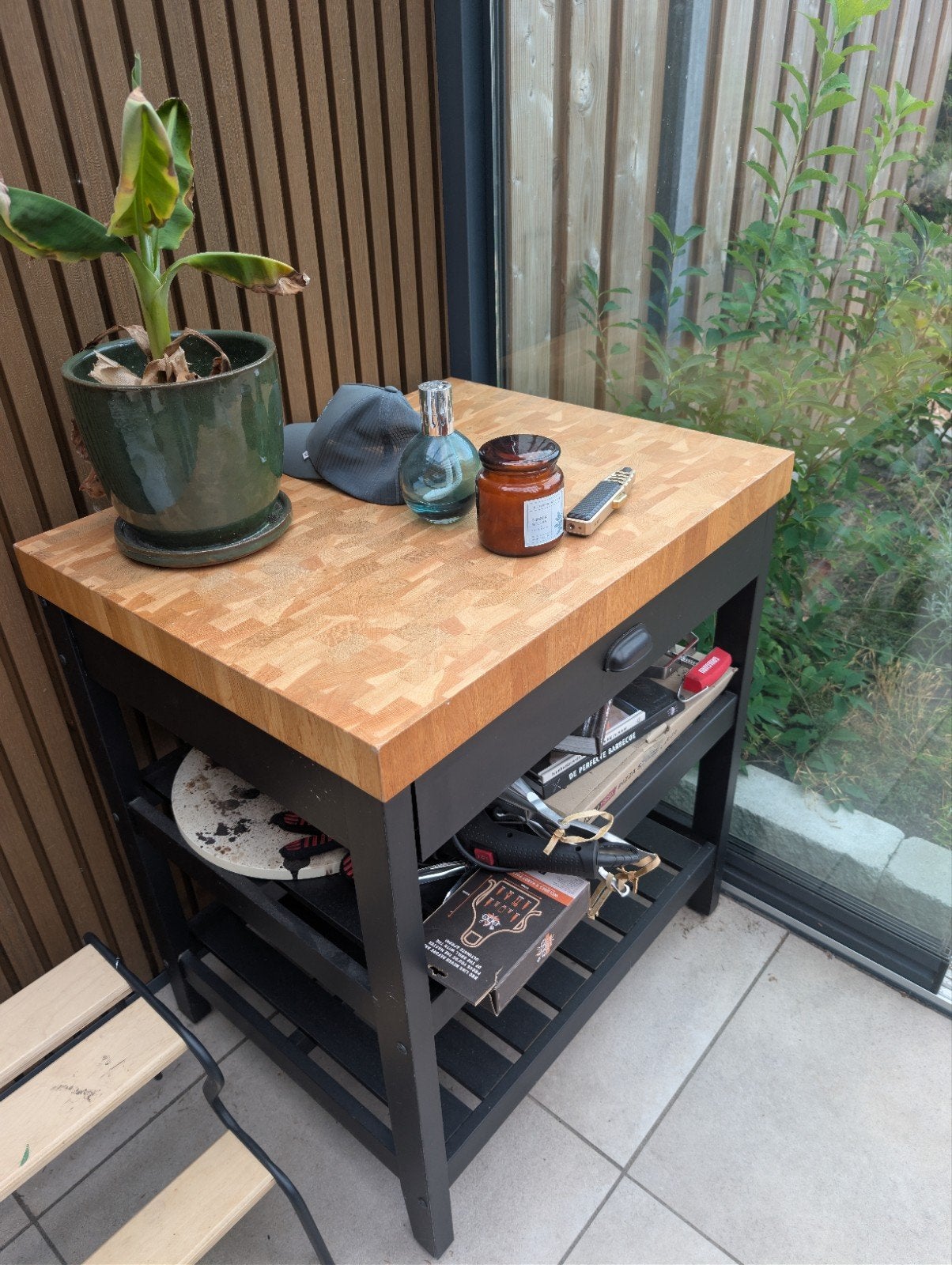 Houten keukentrolley / bijzettafel met opbergruimte, Ophalen, Hout, IKEA, Keukentrolley