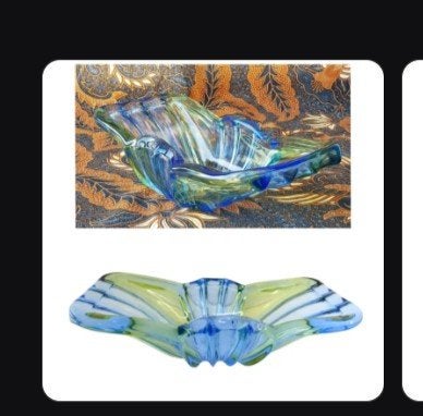 Murano vintage schaal. Art Deco. Hand geblazen 1950. Catehal, Postzegels en Munten, Ophalen of Verzenden