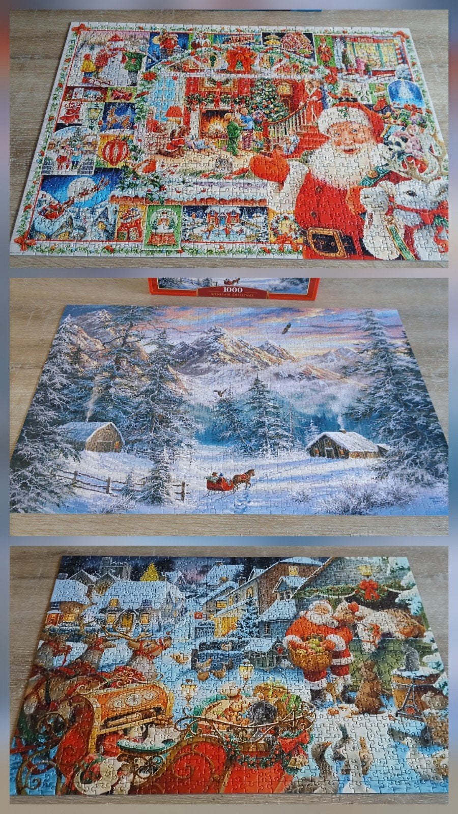 3 1000 stukjes puzzle castorland ravensburger puzzel kerst, Ophalen of Verzenden, 500 t/m 1500 stukjes, Zo goed als nieuw, Legpuzzel