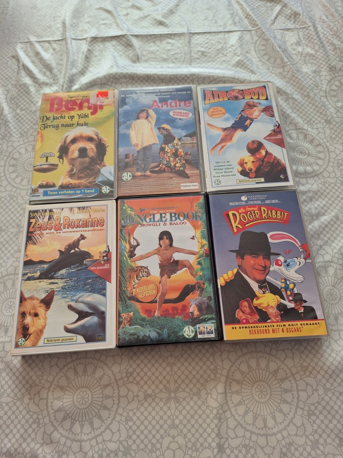 6 videobanden kinderfilms 1euro per stuk, Cd's en Dvd's, VHS | Kinderen en Jeugd, Alle leeftijden, Ophalen, Zo goed als nieuw