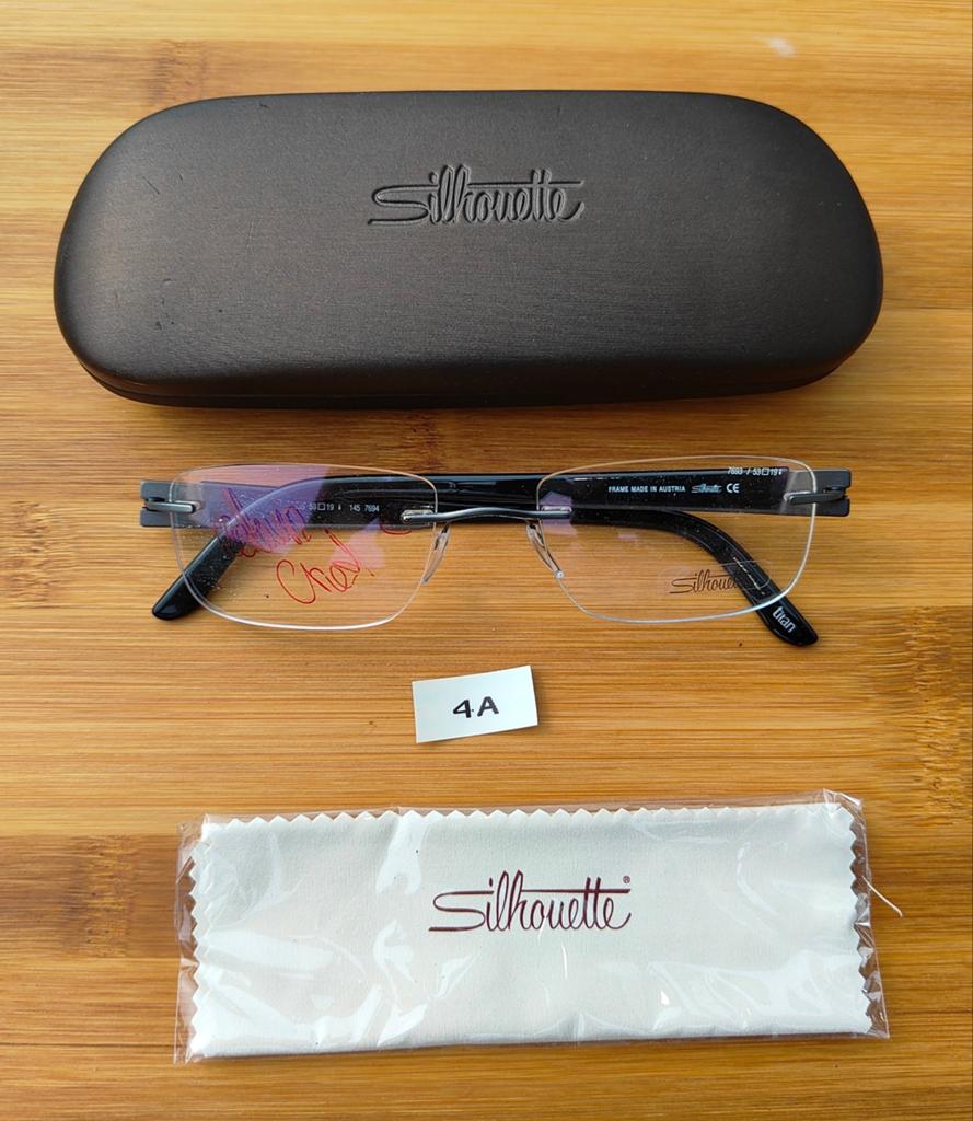 Silhouette 7693 Titanium met kunststof randloze bril, Overige merken, Verzenden, Zwart, Zo goed als nieuw