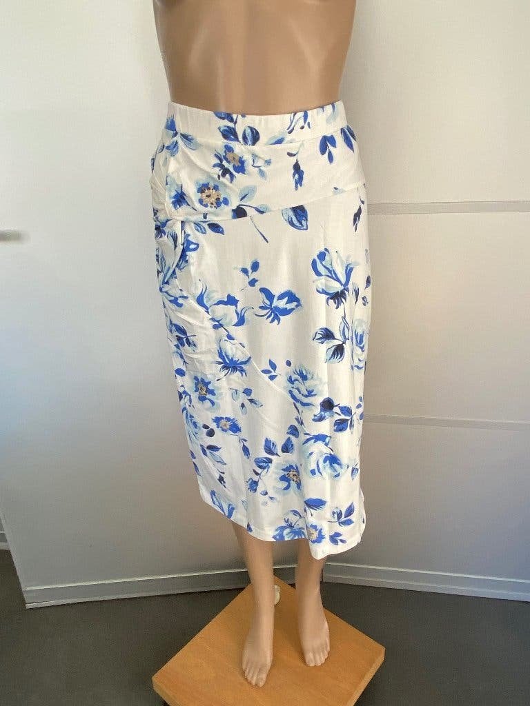i194/3 Nieuw: Susskind rok maat 42=L/XL rokje gebr-wit/blauw, Blauw, Maat 42/44 (L), Nieuw, Ophalen of Verzenden