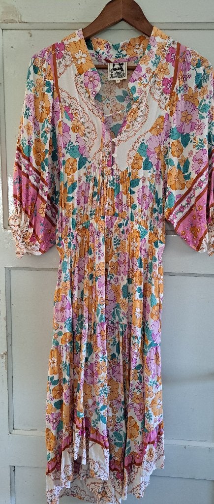 Boho hippie zomerjurk van Janse, Wit, Ophalen of Verzenden, Zo goed als nieuw, Maat 36 (S)