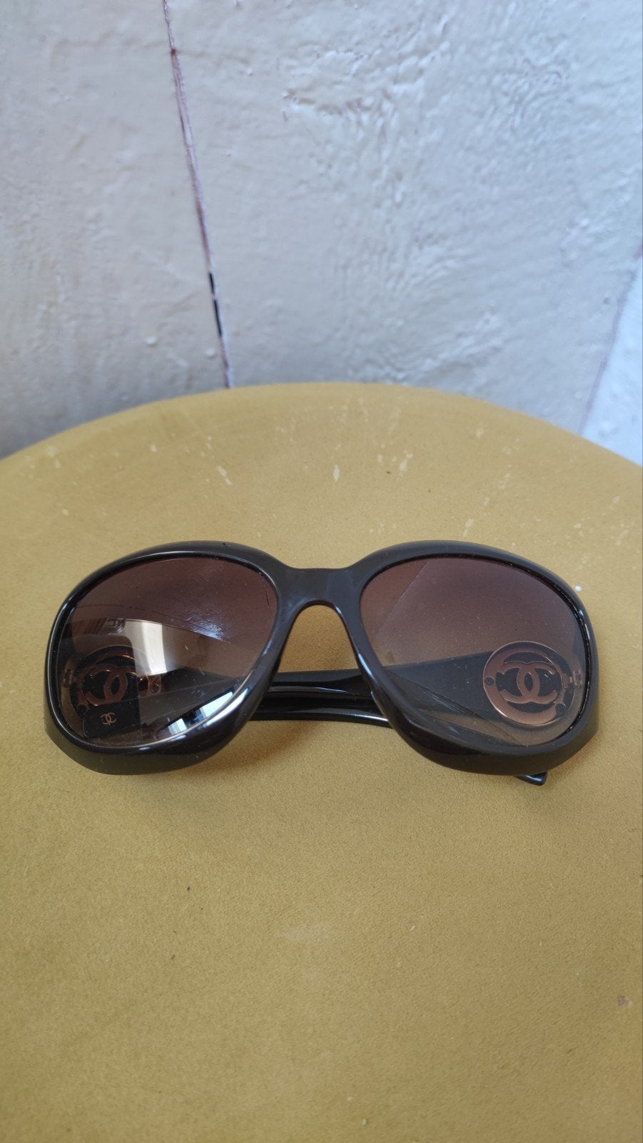 Chanel vintage Zonnebril met CC-logo - Bruin, Overige merken, Gebruikt, Zonnebril, Bruin