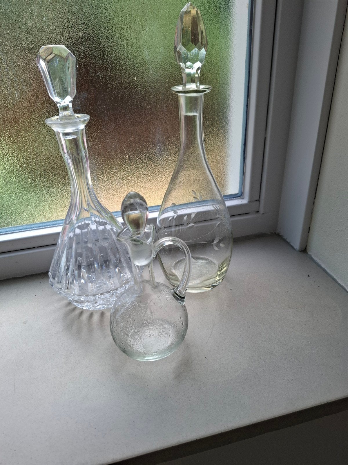 Set van 3 kristallen  karaffen/flesjes met stop, Ophalen