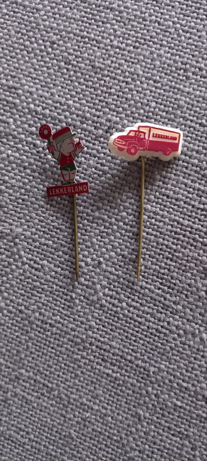 Vintage Lekkerland Speldjes - Set van 2, Verzamelen, Ophalen of Verzenden
