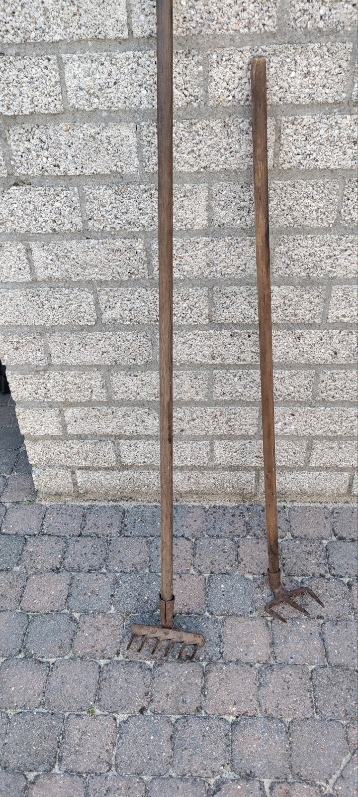 Kleine mesthaak, kleine hark 2 stuks, Ophalen, Hark