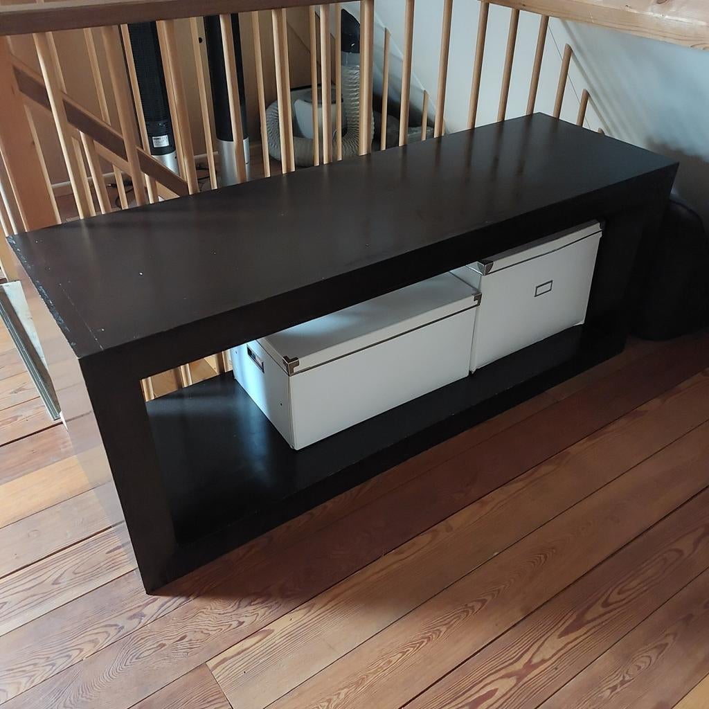 Stijlvol houten tv-meubel - Donkerbruin, Ophalen, Gebruikt, 150 tot 200 cm, Minder dan 100 cm