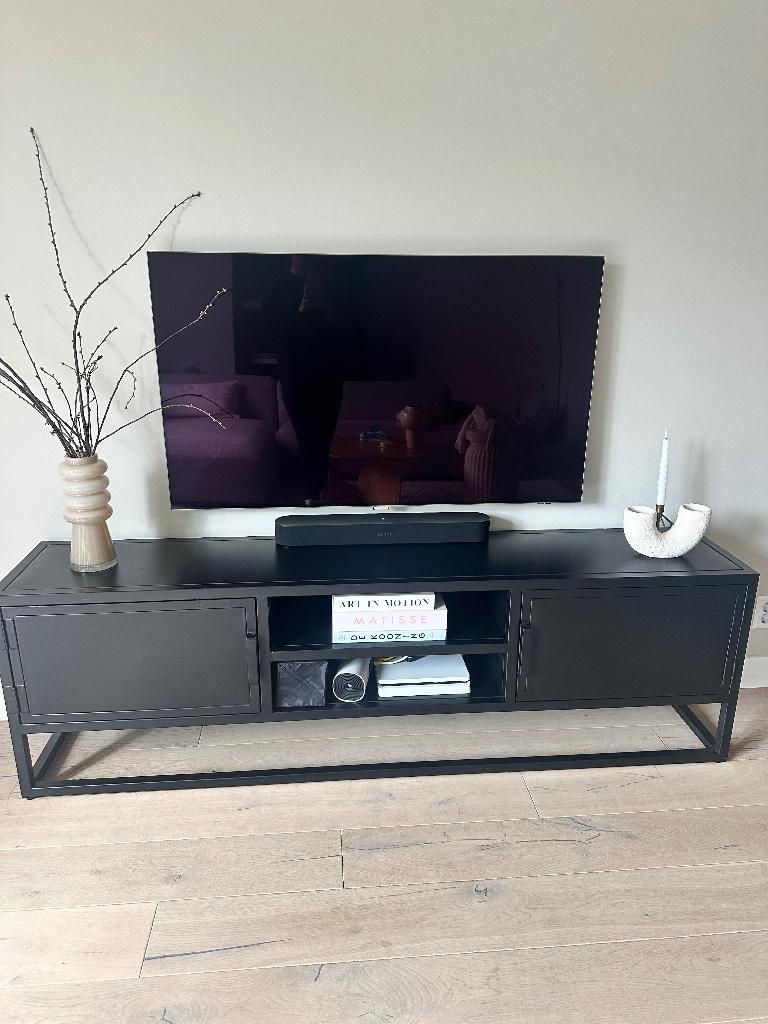 Tv-meubel en vitrinekast, Huis en Inrichting, Kasten | Vitrinekasten, Ophalen, Met deur(en), Zo goed als nieuw, Minder dan 100 cm