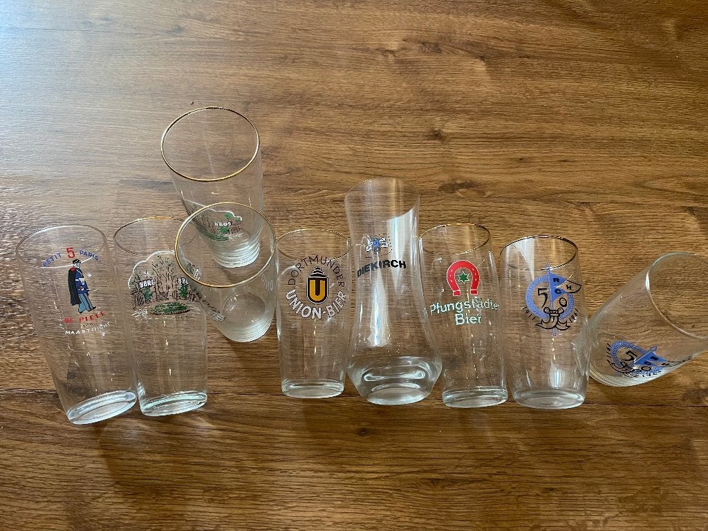Glazen Duitse bierglazen, Verzamelen, Ophalen of Verzenden, Zo goed als nieuw, Bierglas