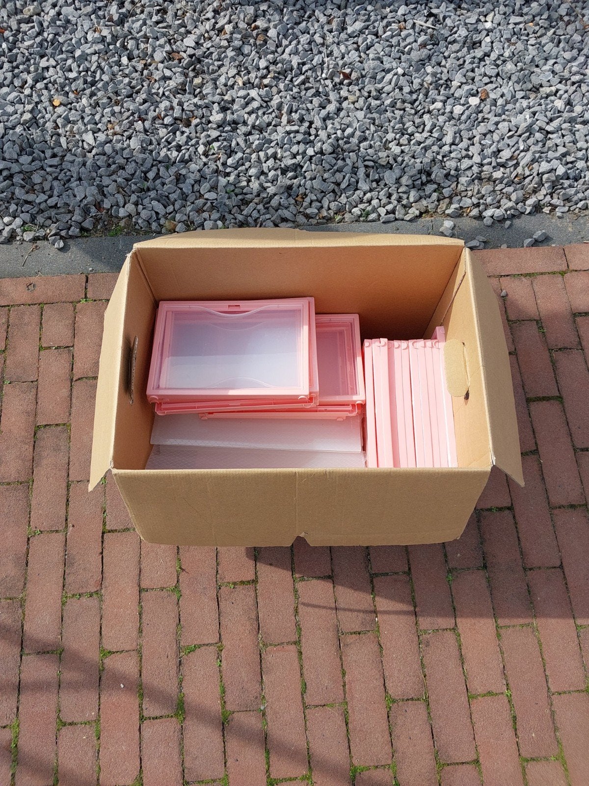 12 stuks Roze opbergdozen voor schoenen of andere spullen, Ophalen of Verzenden, Gebruikt, Modern, functioneel