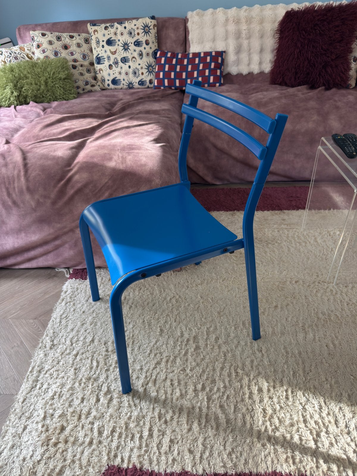 Eetkamerstoel Genesön blauw, Ophalen, Zo goed als nieuw, Blauw, Eén