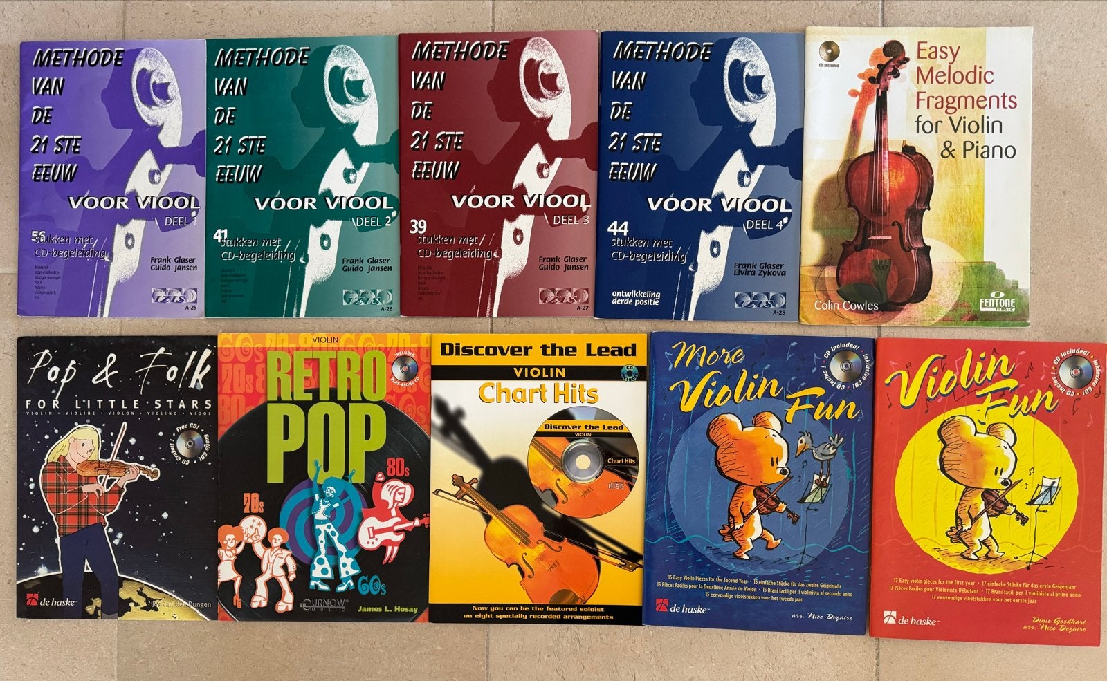 10 Viool Lesboeken met CD's - Compleet Pakket voor Beginners, Gebruikt, Overige genres, Les of Cursus, Ophalen of Verzenden
