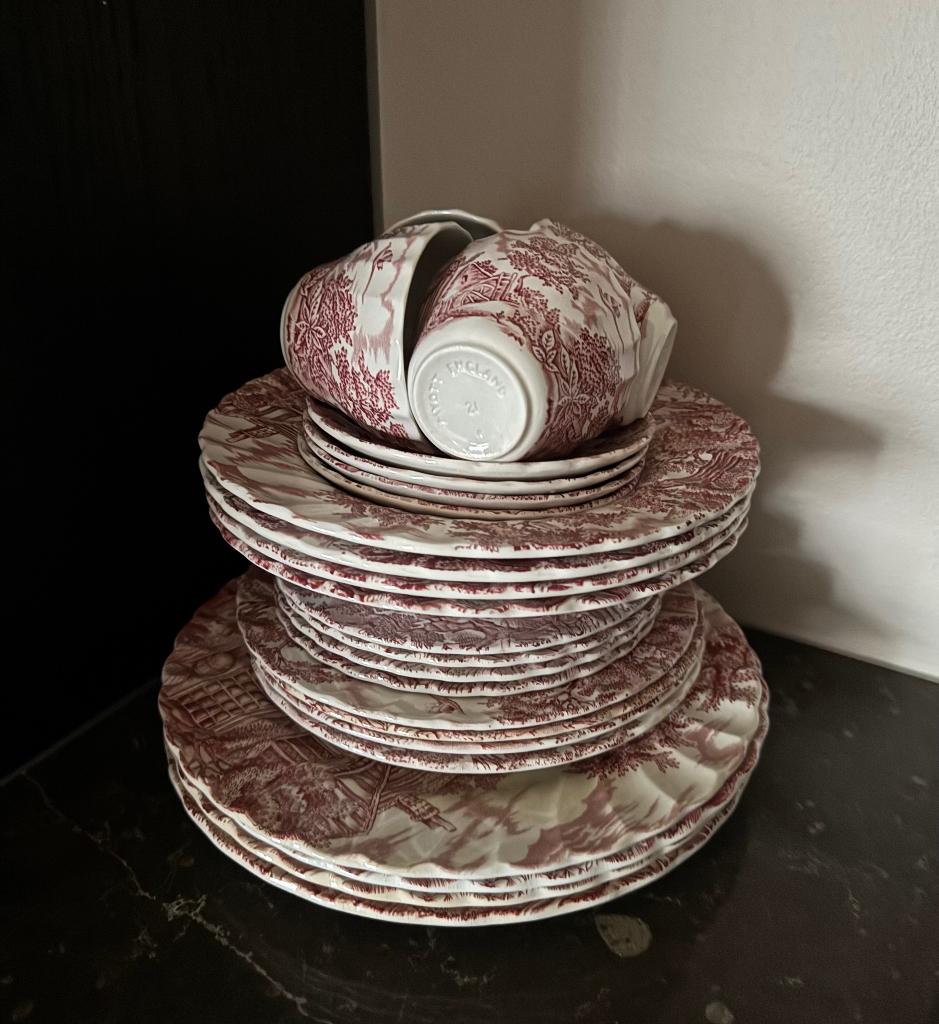 Complete 24‑delige Myott ‘Hunter’ porseleinen servies, Ophalen, Zo goed als nieuw, Overige stijlen, Porselein