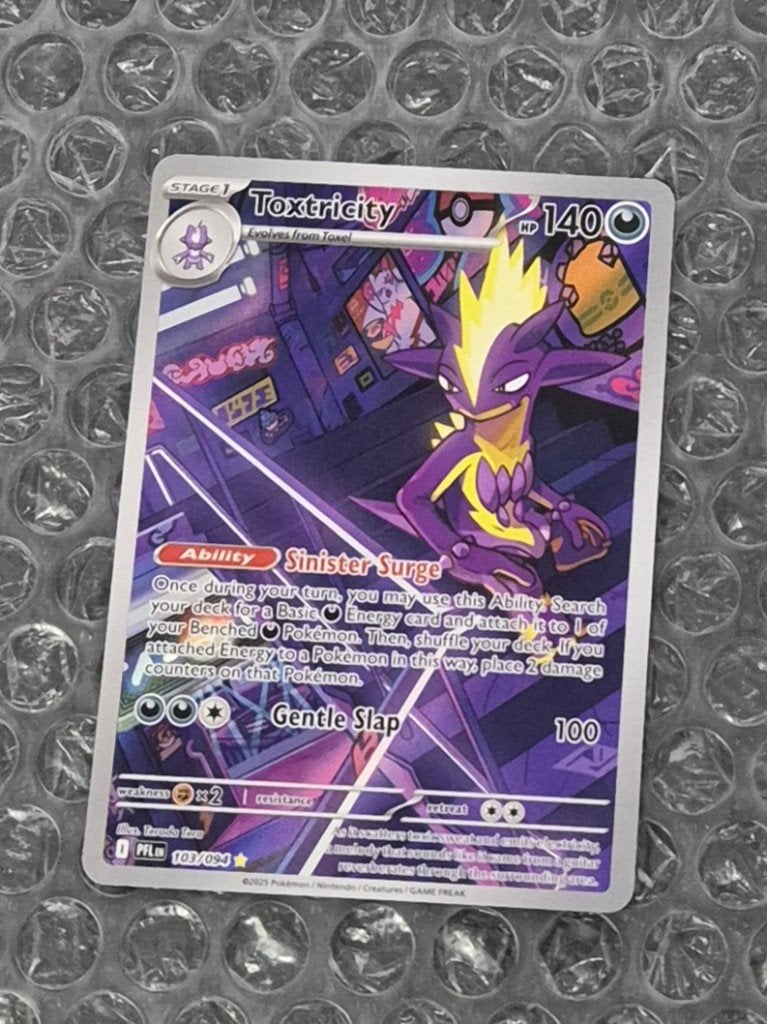 Toxtricity 103/094 Phantasmal Flames PFL Mega Evolution IR, Ophalen of Verzenden, Zo goed als nieuw, Losse kaart, Foil