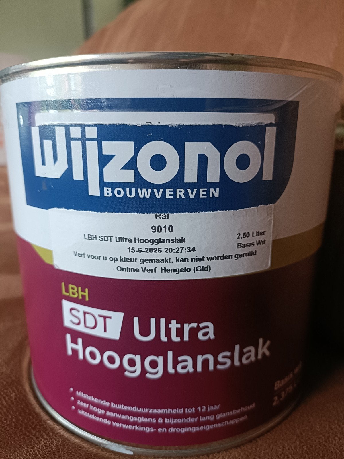 Dichte pot Wijzonol RAL 9010 2,5L, Ophalen, Nieuw, Wit