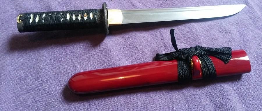 Scherpe Japanse Tanto van Damast Staal - 42 cm, Ophalen of Verzenden, Azië, Mes of Dolk