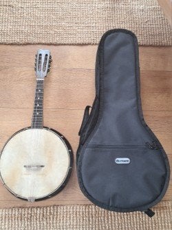 Banjo Mandoline met hoes, Muziek en Instrumenten, Snaarinstrumenten | Banjo's, Ophalen of Verzenden, Gebruikt, Mandolinebanjo