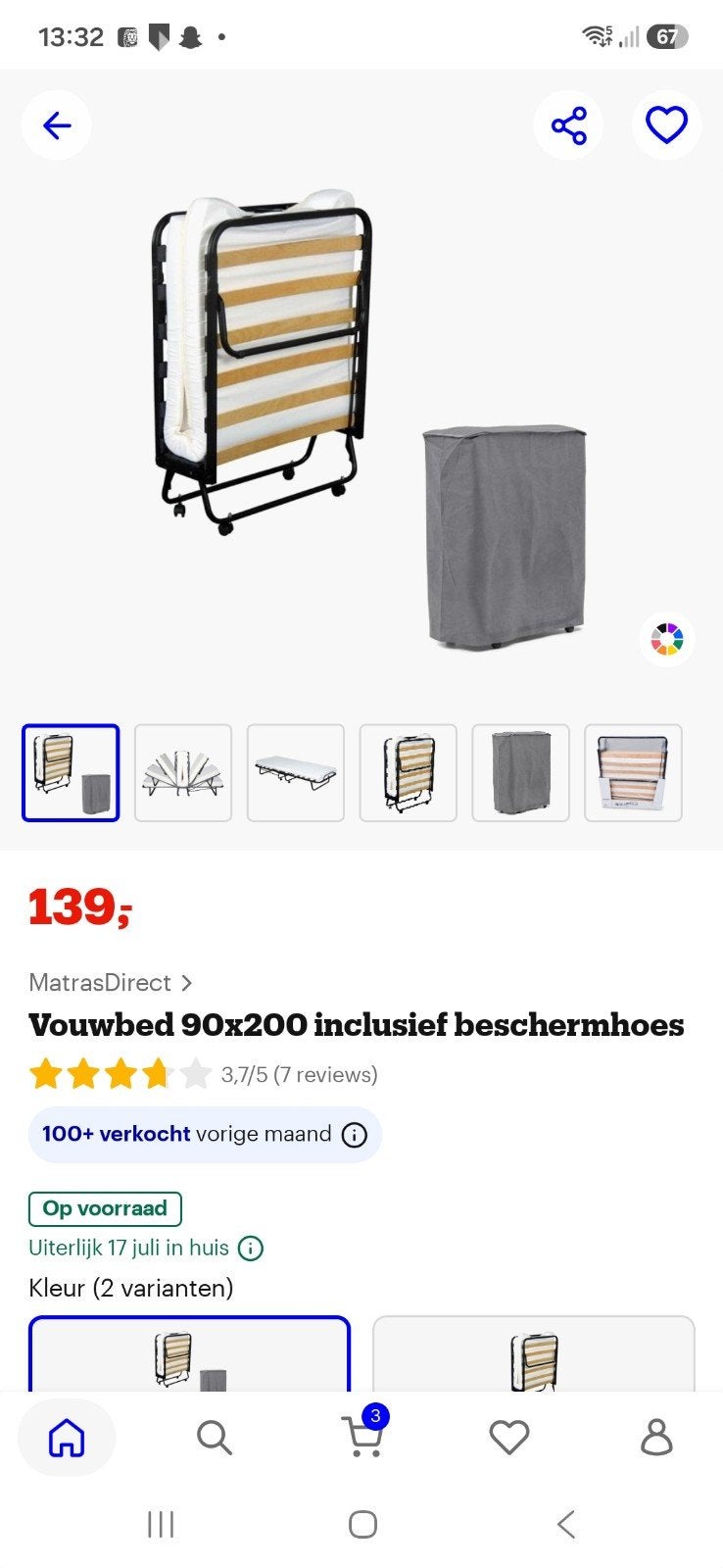 Opklapbaar bed - Zo goed als nieuw, 90 cm, Eenpersoons, Zwart, Ophalen of Verzenden
