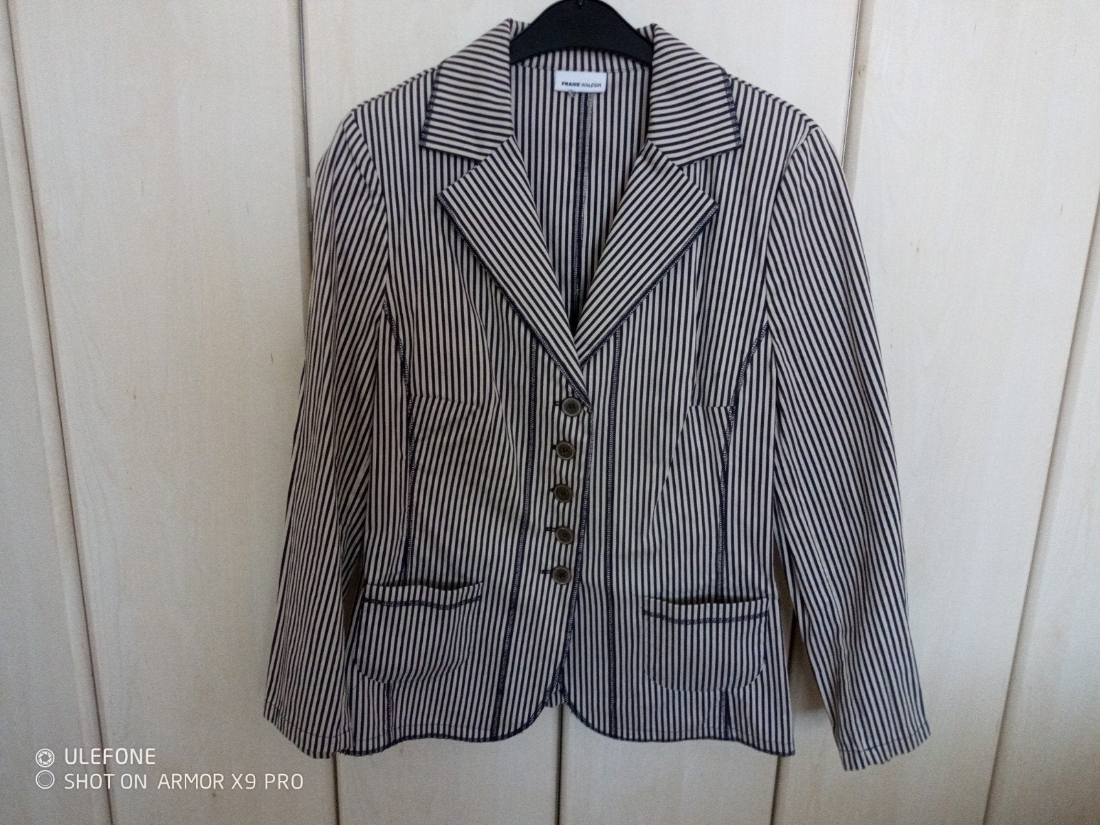 ZGAN blauw-wit gestreepte blazer van FRANKEN WALDER 42, Blauw, Maat 42/44 (L), Ophalen of Verzenden, Zo goed als nieuw