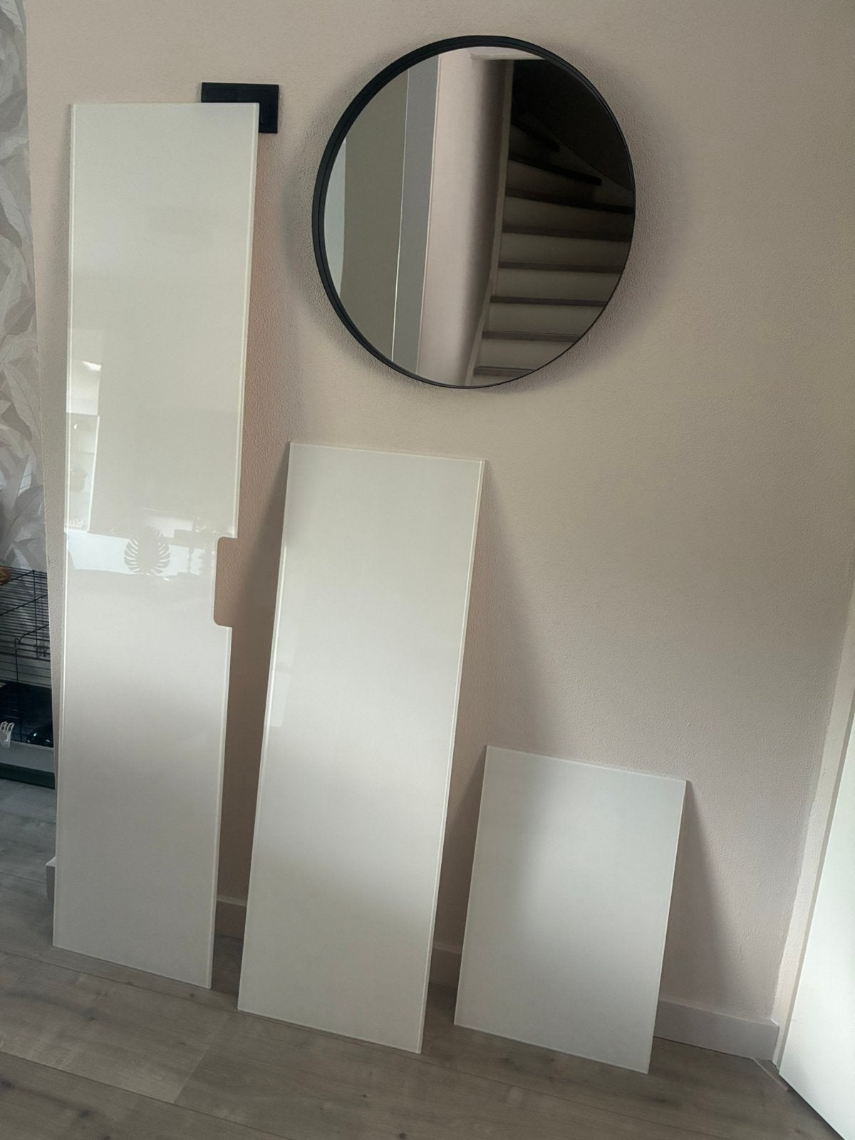 Ikea Besta glas paneel wit (tv), Ophalen, 50 tot 100 cm, Minder dan 100 cm, 25 tot 50 cm