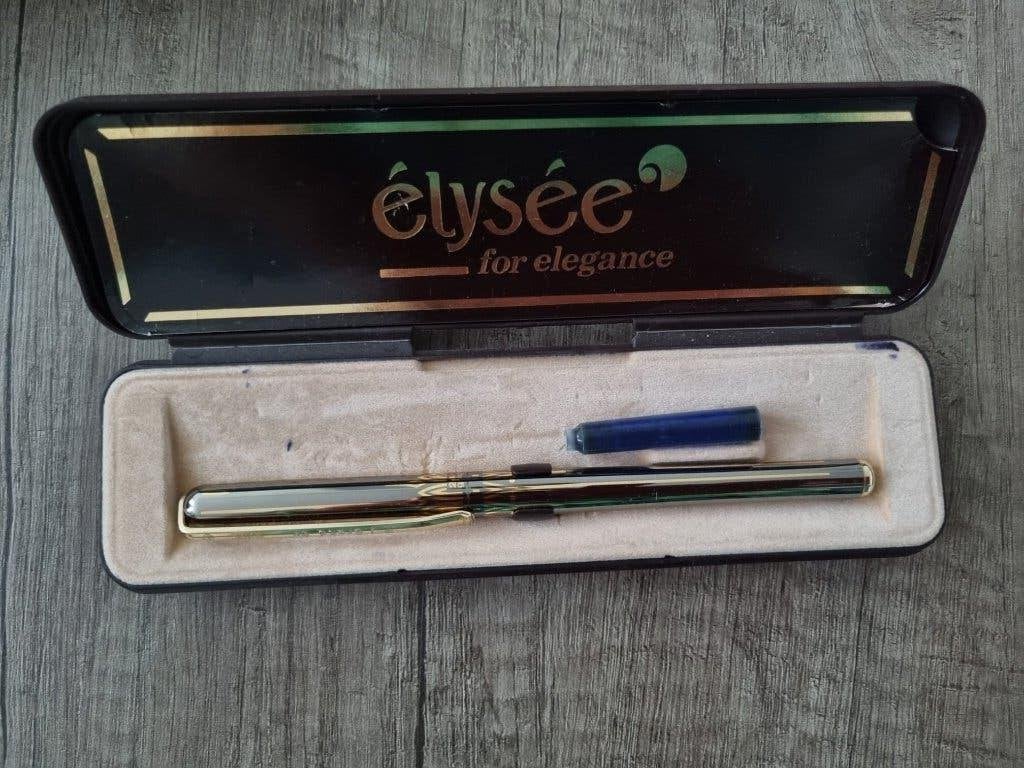 Elysee 24k vulpen in presentatiekoffer incl 1 vulling, Overige merken, Gebruikt, Met doosje, Ophalen of Verzenden