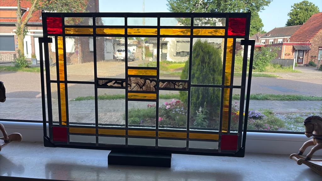 Glas in lood raamdecoratie, Ophalen, Zo goed als nieuw, Glas in lood, Minder dan 80 cm