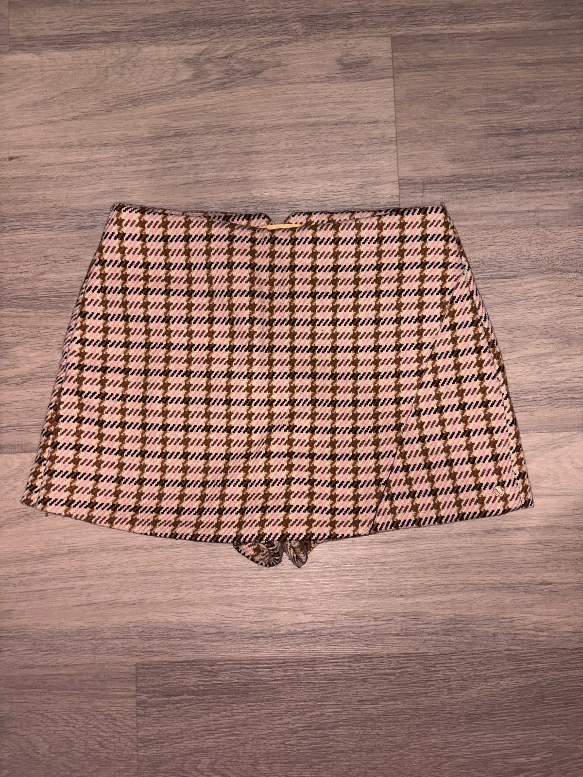 Geruite korte broek/skort in bruin/roze tinten Josh v, Bruin, Verzenden, Zo goed als nieuw, Maat 36 (S)
