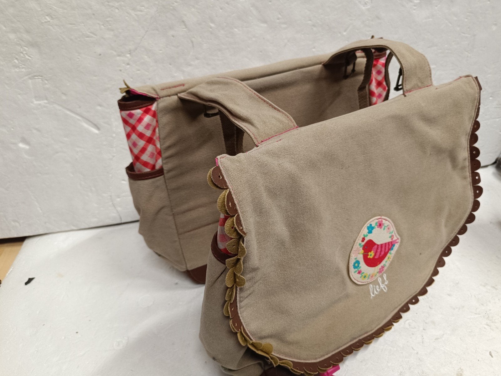 lief fietstas schoon, 30 cm of meer, Gebruikt, Beige, Minder dan 40 cm
