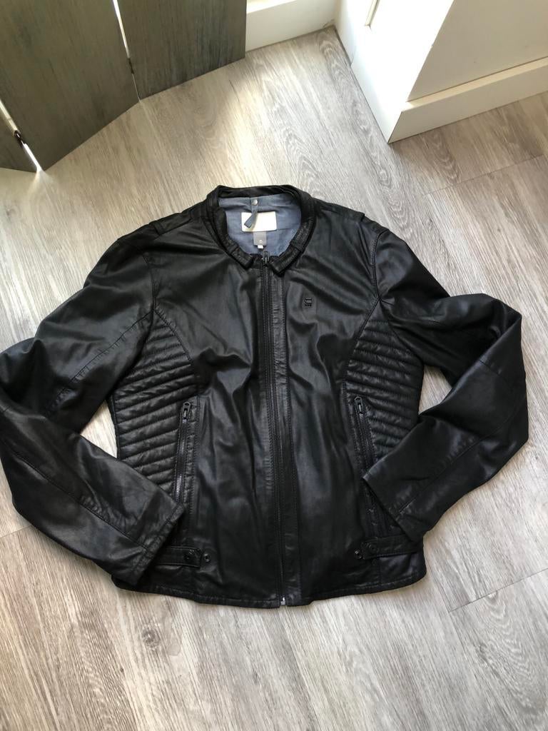 G-star leren motorjack L, Ophalen of Verzenden, Nieuw, Maat 42/44 (L), Zwart