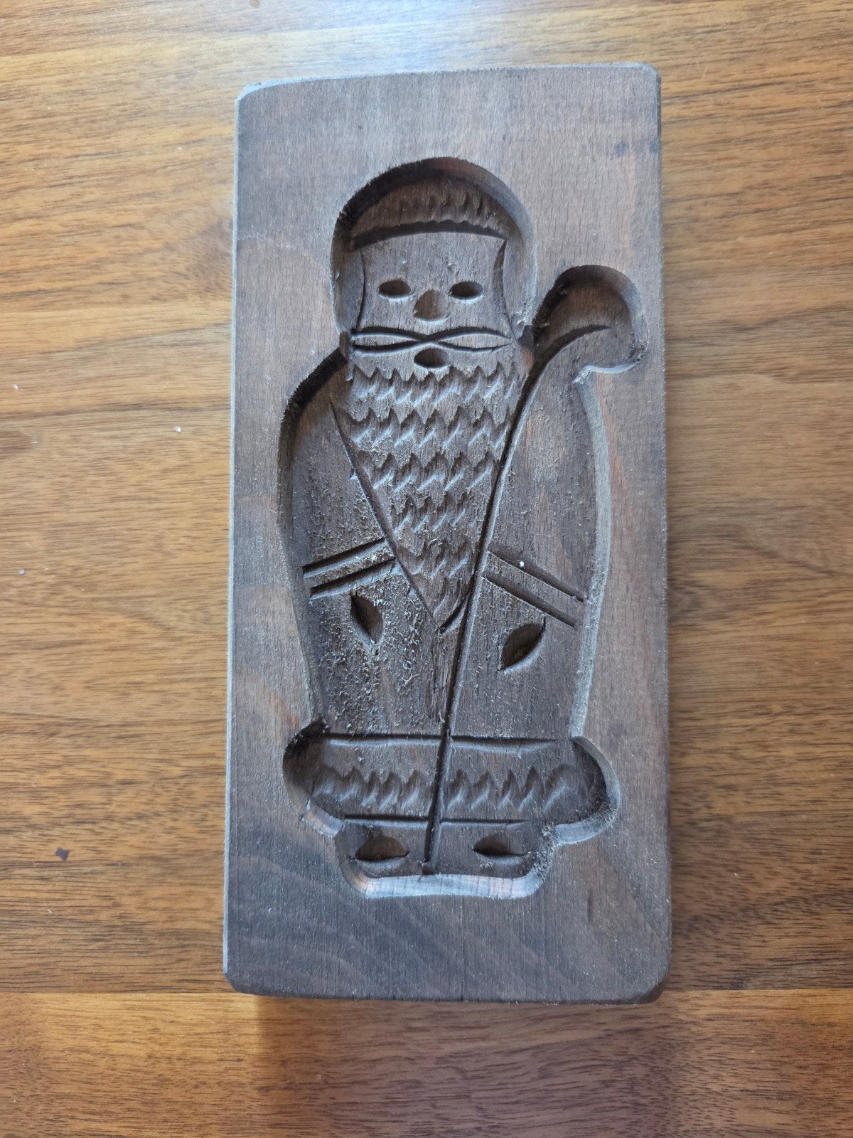 Antieke houten koekjesvorm - Sinterklaas/Kerstman, Antiek en Kunst, Ophalen of Verzenden