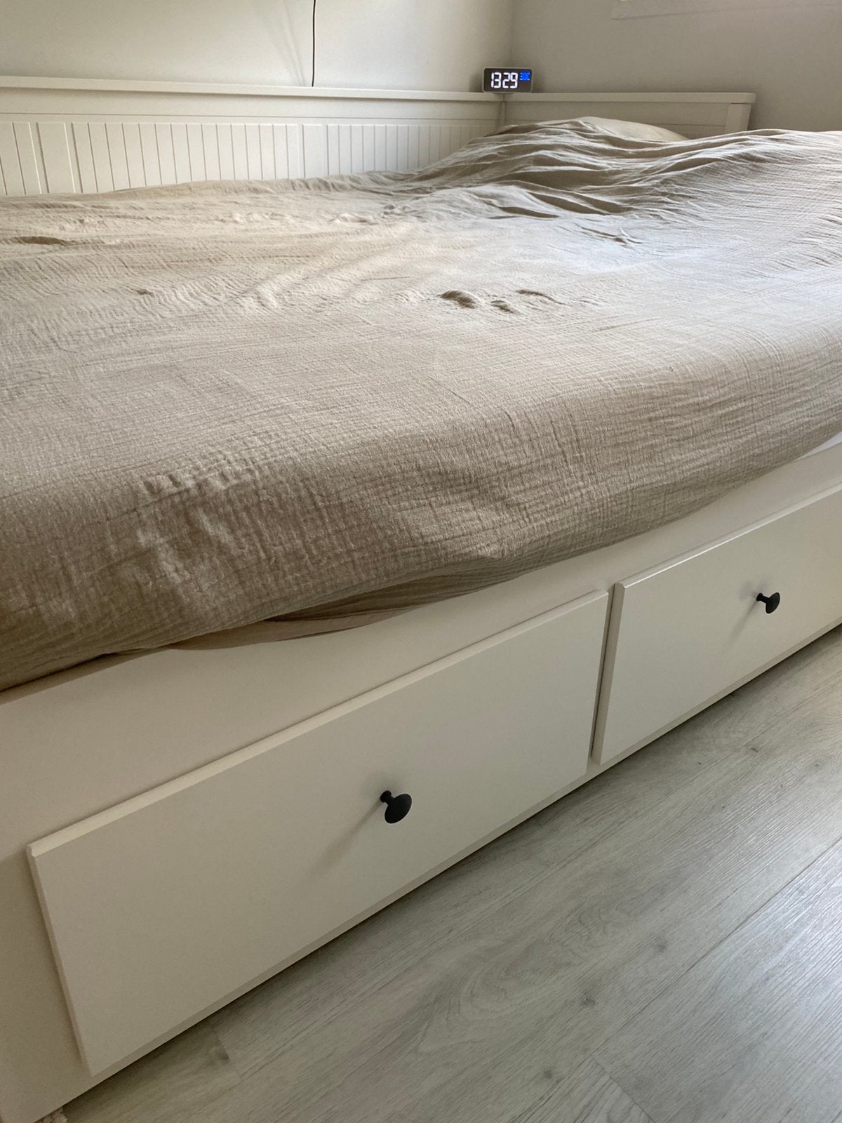 Uitklapbank-bed Hemnes, Ophalen, Verstelbaar, Wit, Tweepersoons