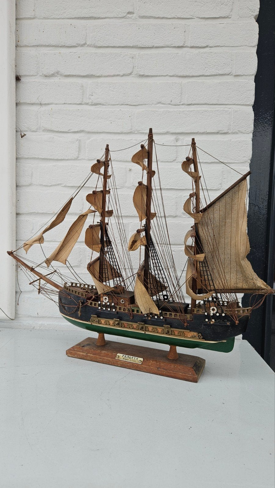 Decoratief Scheepsmodel 'FREGATA' - Vintage Houten Zeilschip, Ophalen of Verzenden