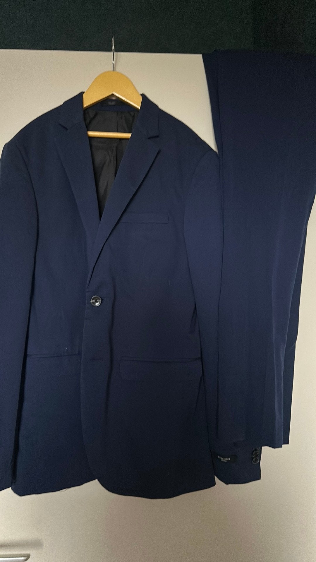 Jack and jones super slim donker blauw pak maat xs/s, Ophalen of Verzenden, Zo goed als nieuw, Maat 46 (S) of kleiner, Blauw