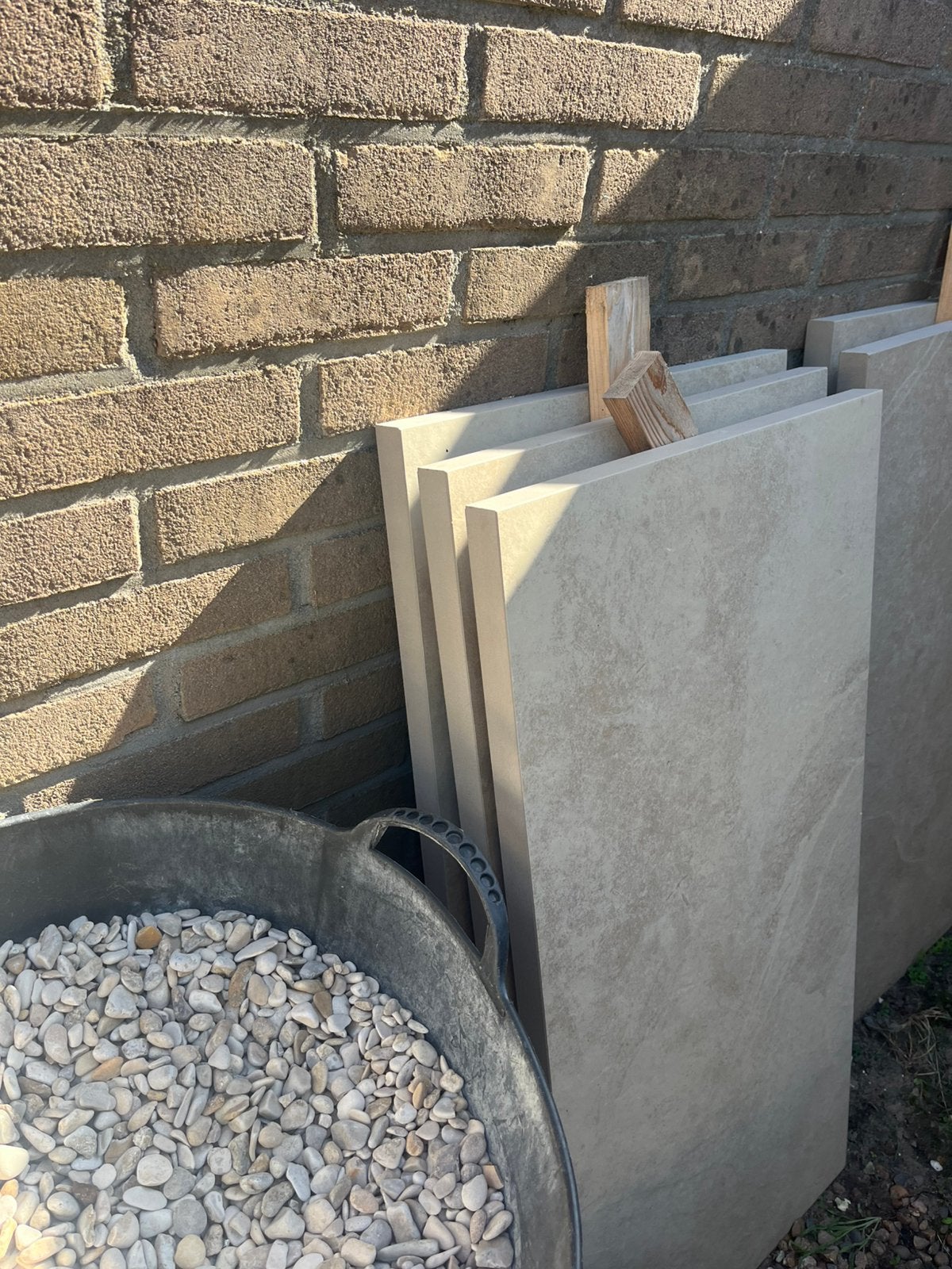 Tuintegels 4x, Tuin en Terras, Waterpartijen en Fonteinen, Ophalen, Zo goed als nieuw, Beton, Fontein