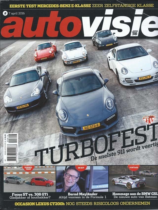 Autovisie 8 2016 : Porsche 911 Turbo - Ford Focus ST - Lexus, Ophalen of Verzenden, Gelezen, Algemeen