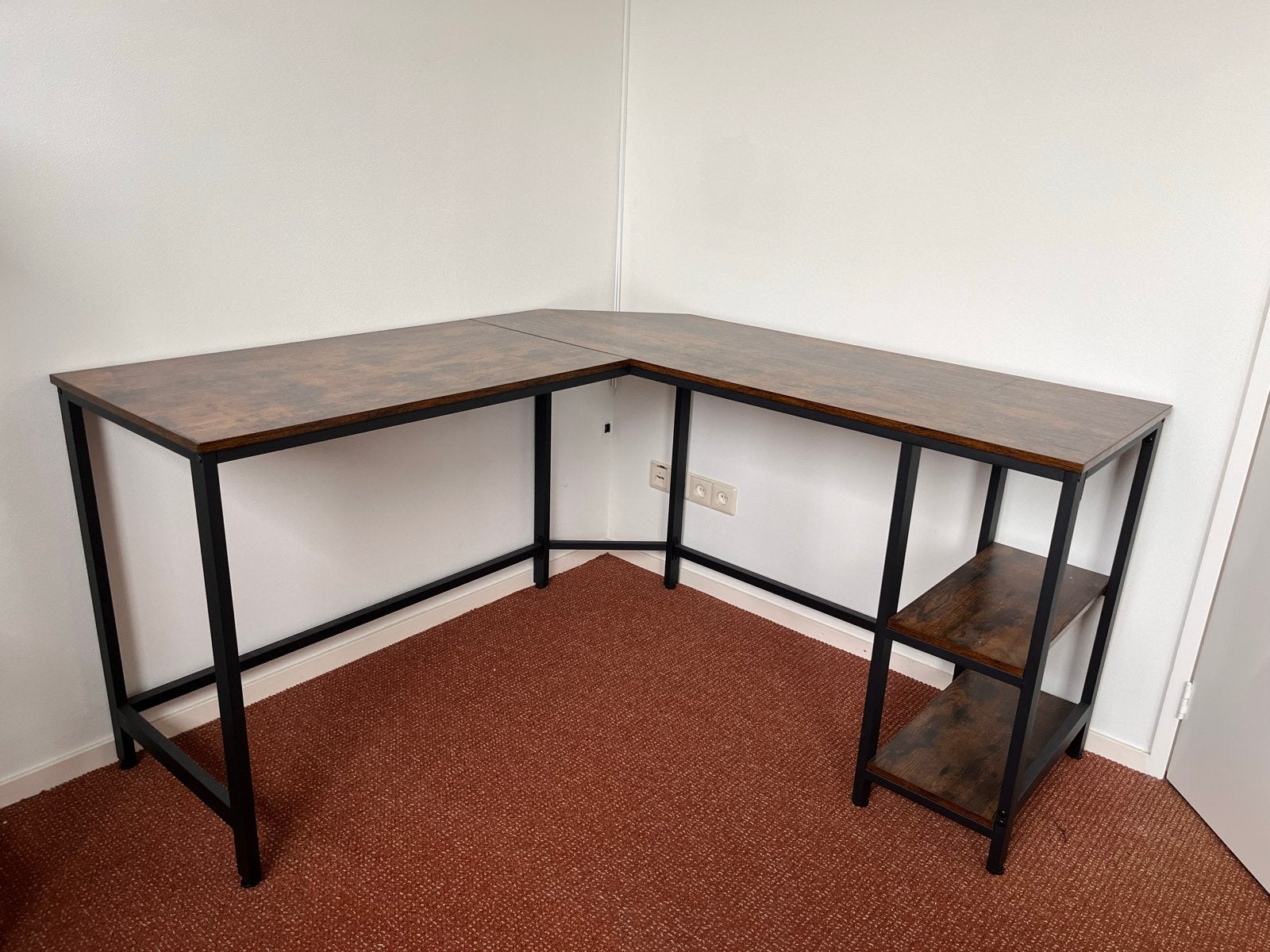Hoekbureau met opbergruimte - Industrieel design, Ophalen, Opbergruimte, Hout, Hoekbureau