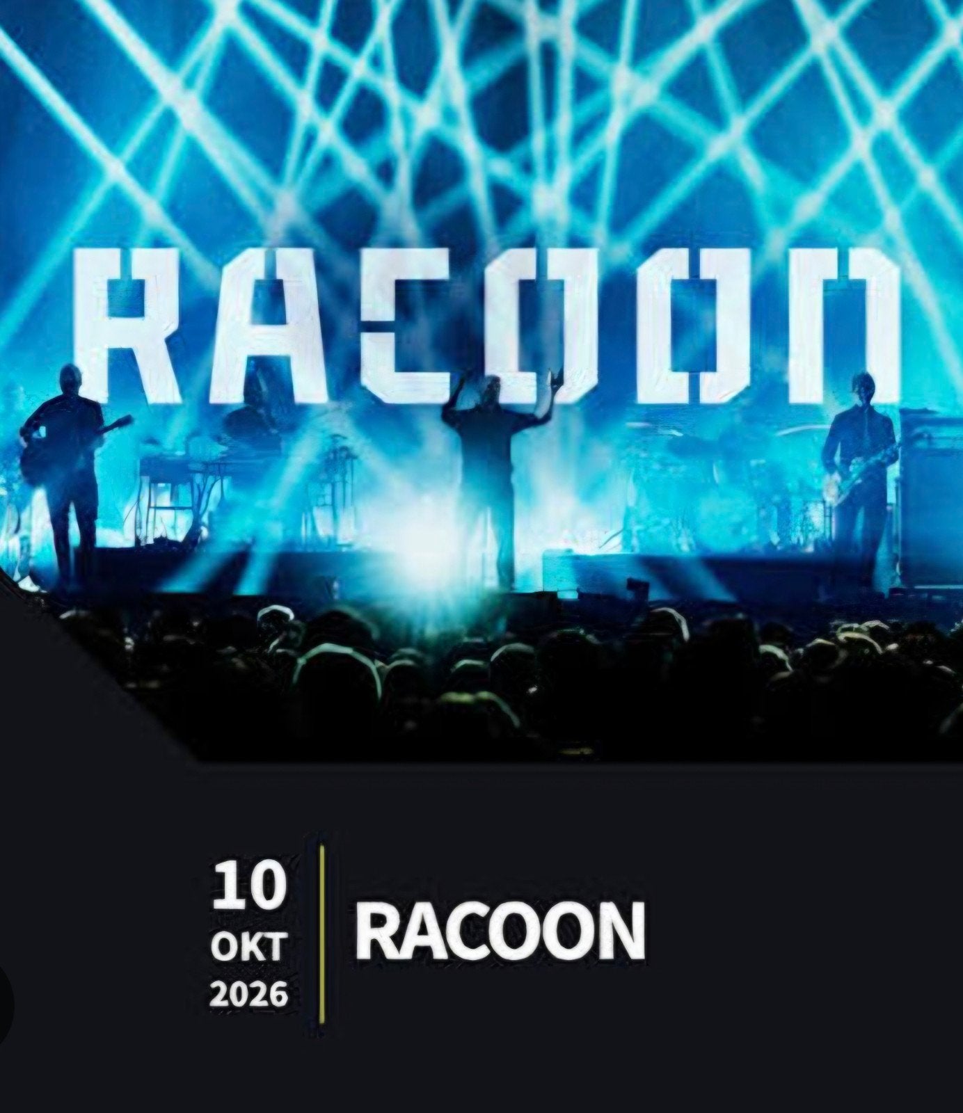 2 tickets Racoon zat. 10-10-2026 Rott. Ahoy staanplaatsen, Tickets en Kaartjes, Twee personen, Oktober