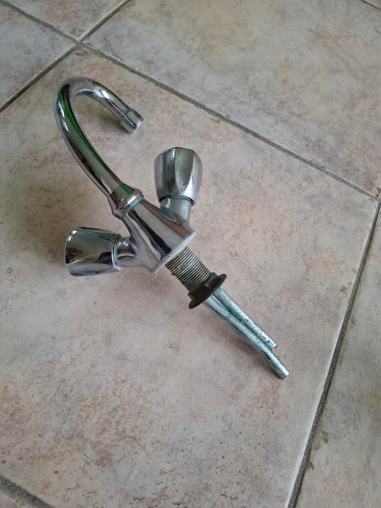 Gebruikte wasbak kraan en badkraan, Ophalen, Gebruikt, Chroom, Bad