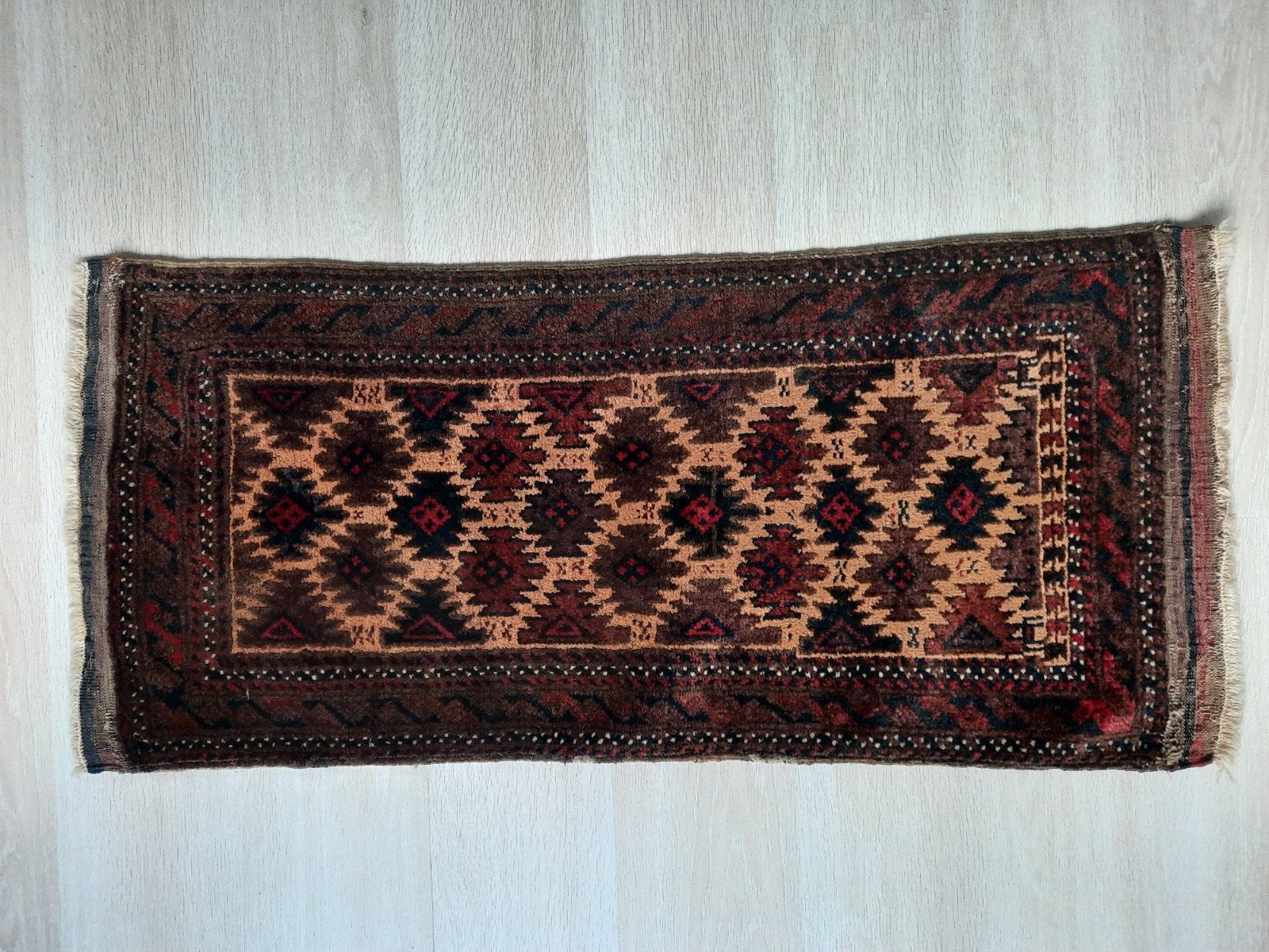 Handgemaakt Perzisch kleedje - 96 x 46 cm, Huis en Inrichting, Stoffering | Tapijten en Kleden, Minder dan 50 cm, Gebruikt, 50 tot 100 cm