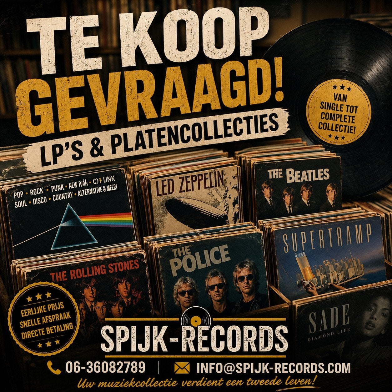 TE KOOP GEVRAAGD LP's en Platenverzamelingen  SPIJK-RECORD