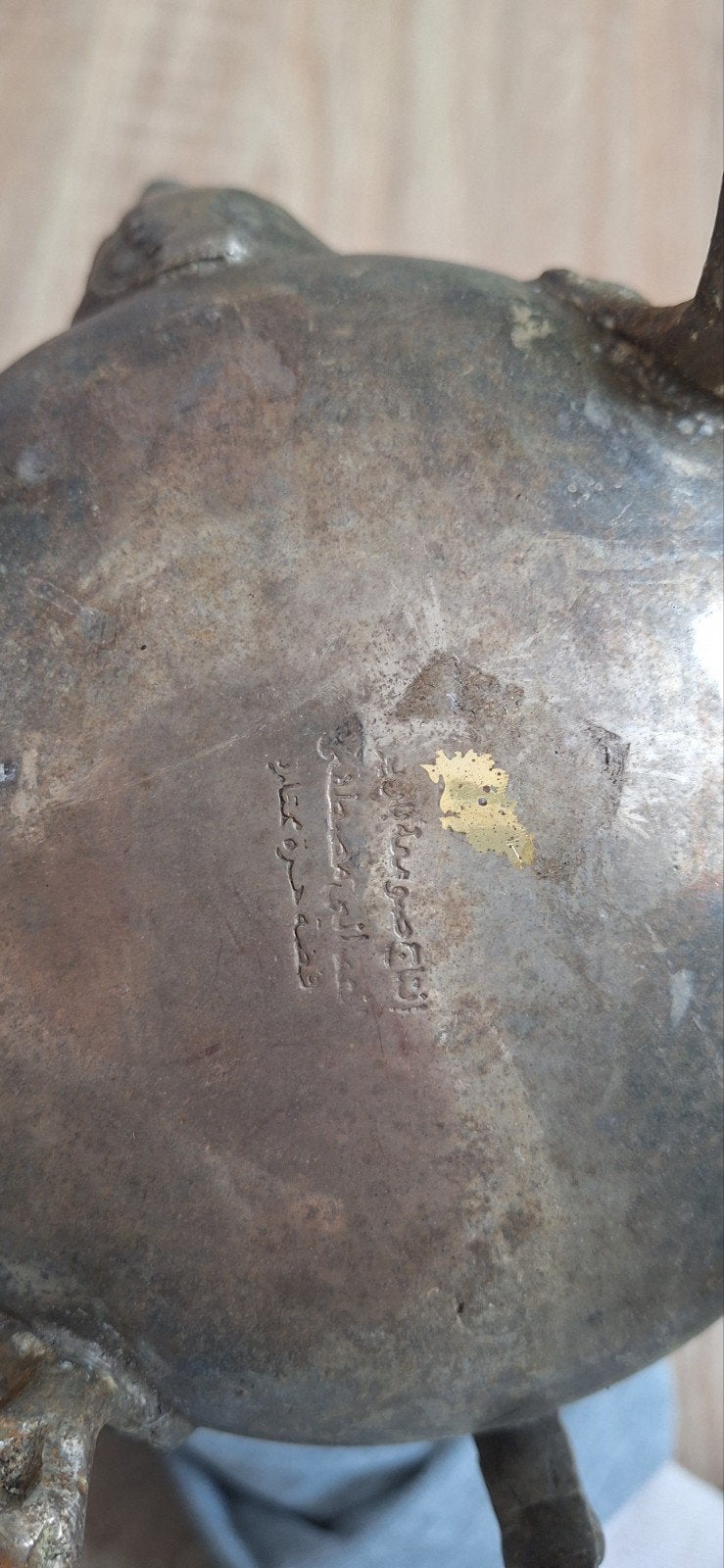 Vintage metalen theepot – rijkelijk gedecoreerd, Ophalen, Hout
