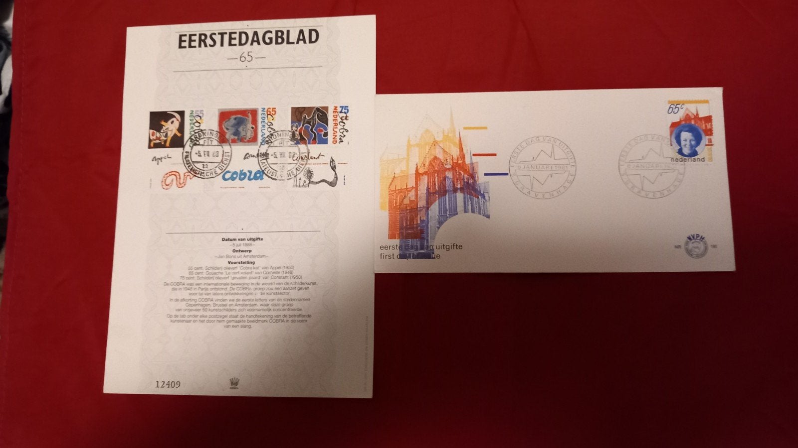 1 st dag enveloppe en bladzijdes, Ophalen, Verzamelalbum