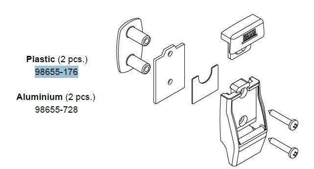 Fiamma bevestiging wandsteuntjes PVC 2 x 98655-176, Caravans en Kamperen, Ophalen of Verzenden, Nieuw