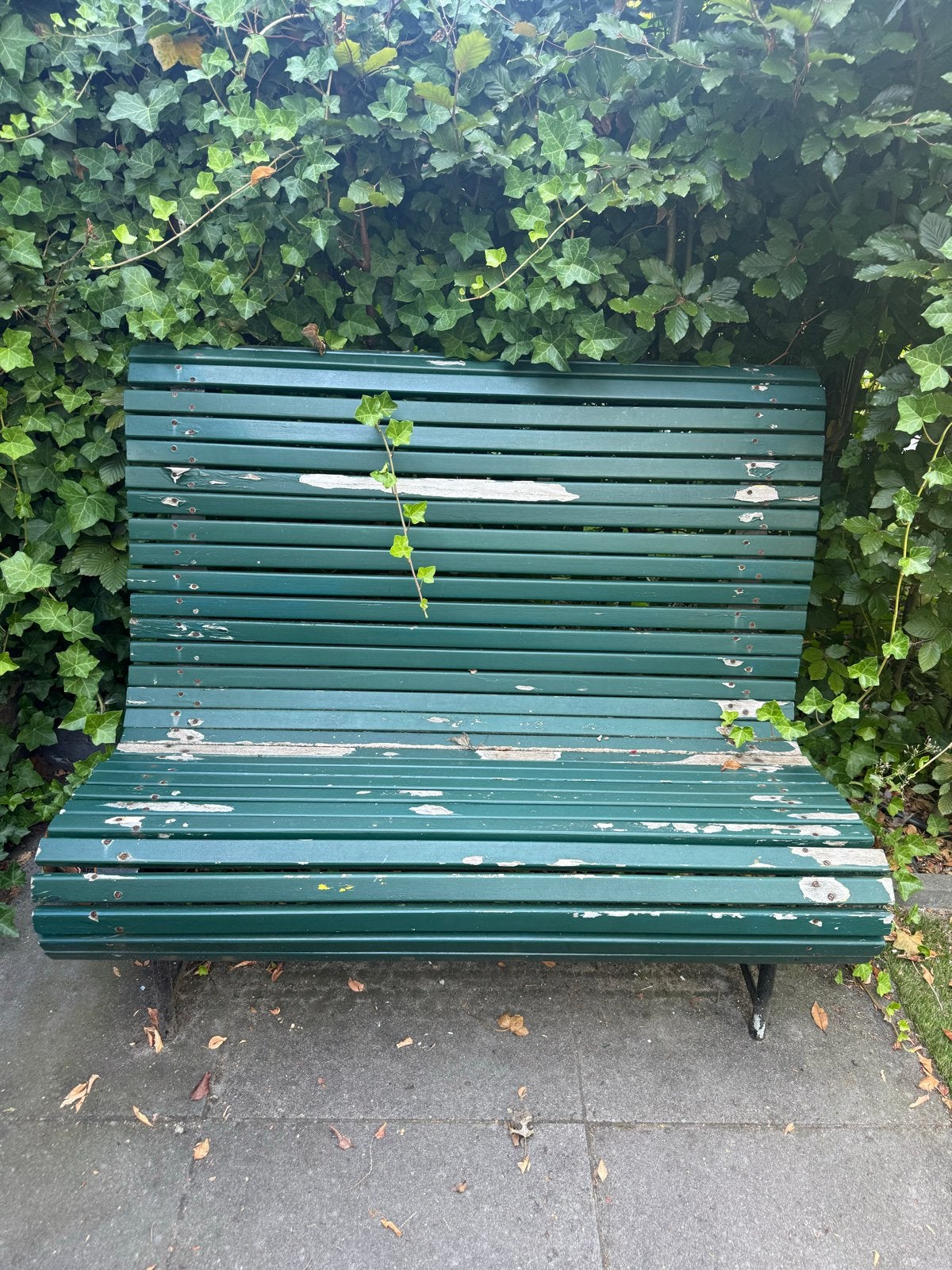 Groene houten tuinbank - opknapper, Ophalen, Gebruikt, Hout