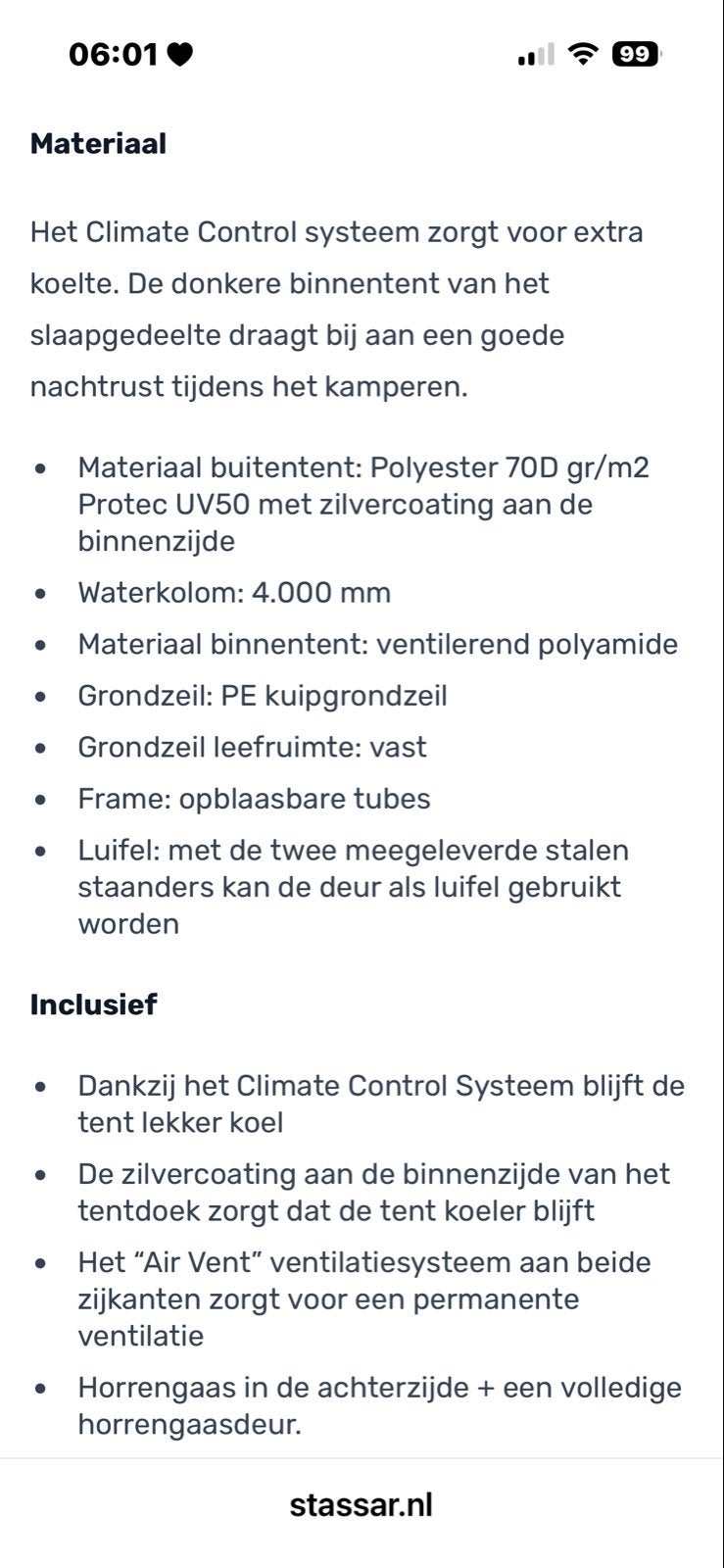 Airwave 300 Tent - Comfortabel kamperen voor 3 personen, Ophalen, Zo goed als nieuw, Tot en met 4