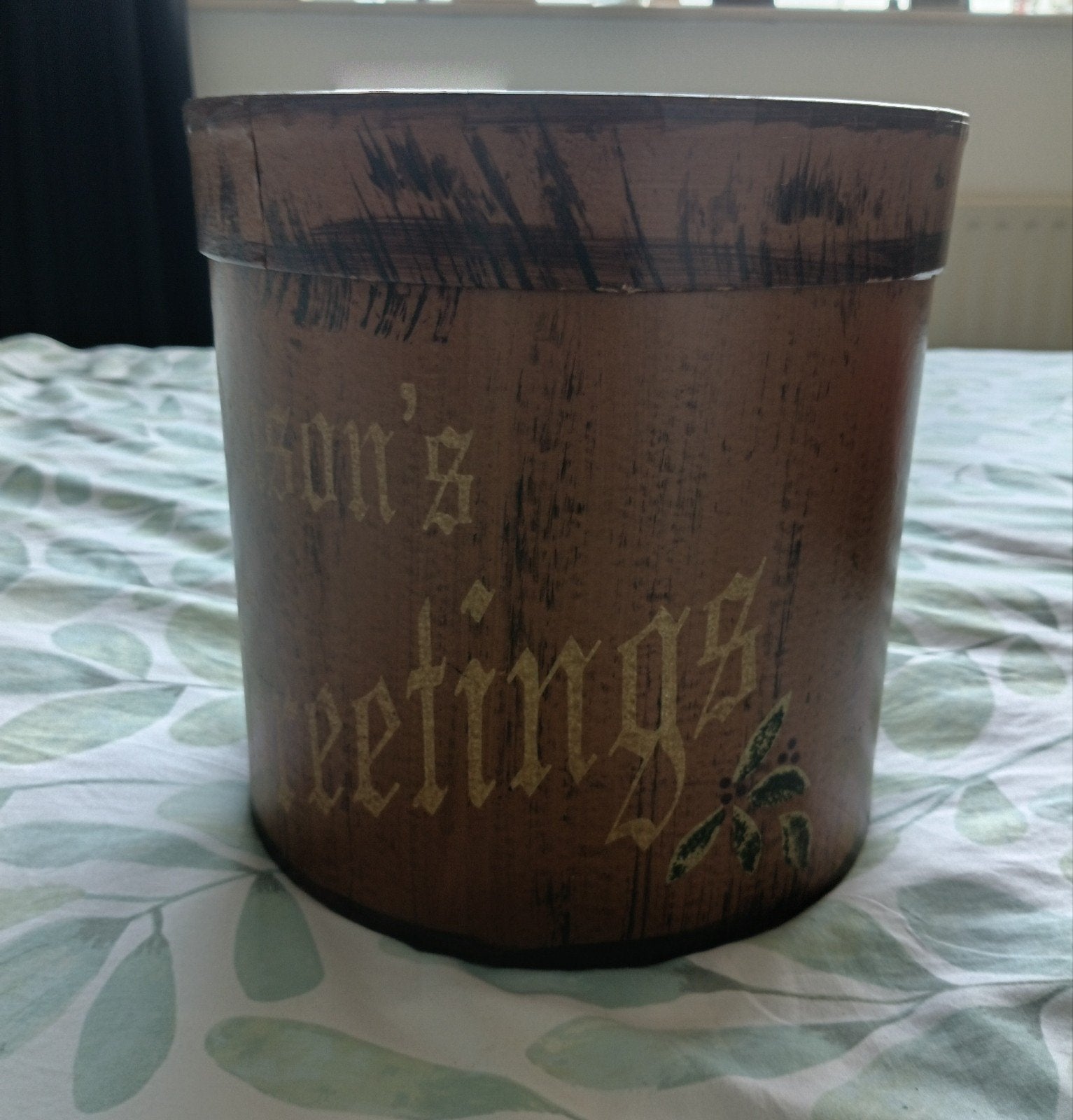 Decoratieve houten opbergdoos met deksel, Hout, Gebruikt, Ophalen of Verzenden, Landelijk