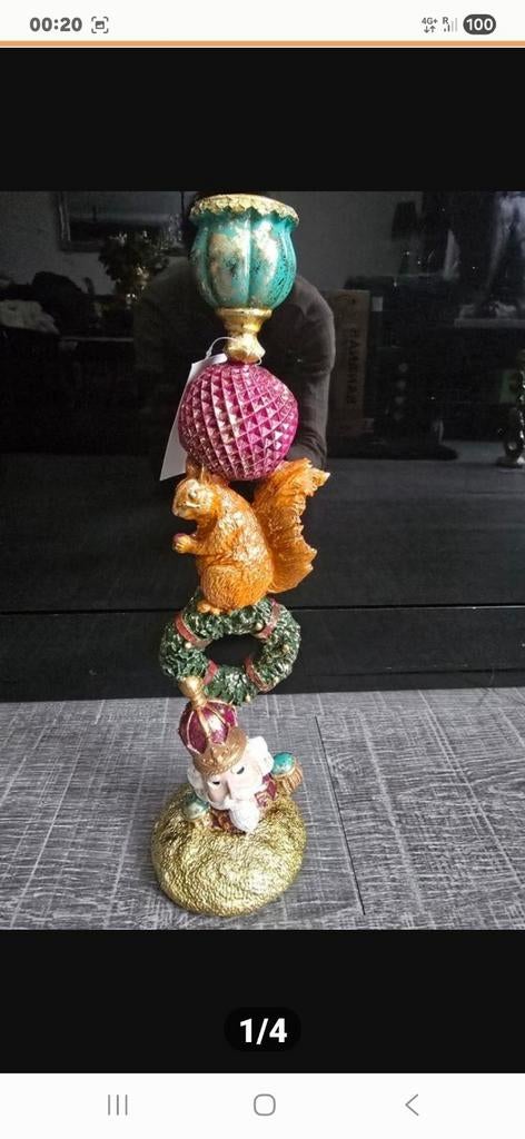Unieke versiering in de vorm van een notenkraker met een eek, Ophalen of Verzenden, Nieuw, Overige materialen, Minder dan 25 cm
