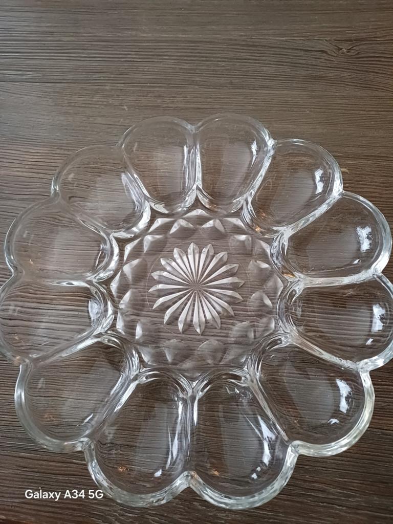 Vintage Glazen Eierschaal / Serveerschaal, Ophalen of Verzenden