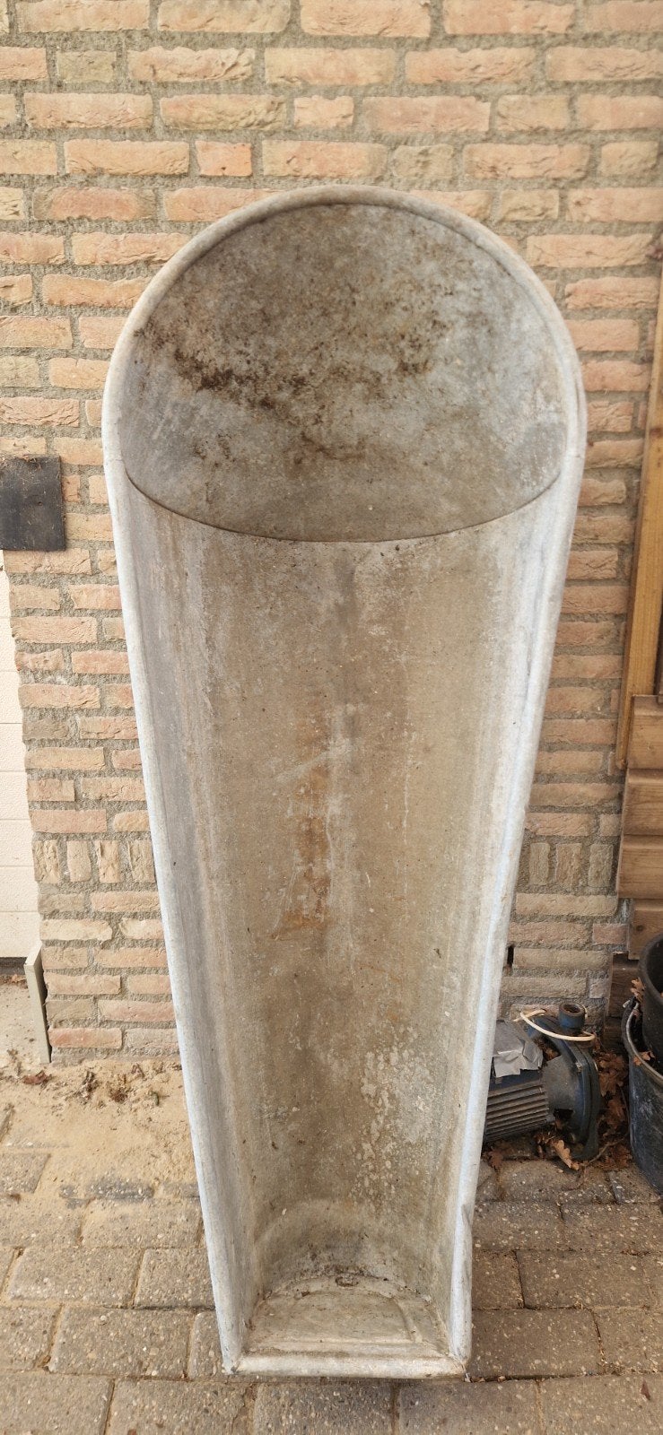 Antieke zinken badkuip / badteil - decoratief object, Antiek en Kunst, Ophalen